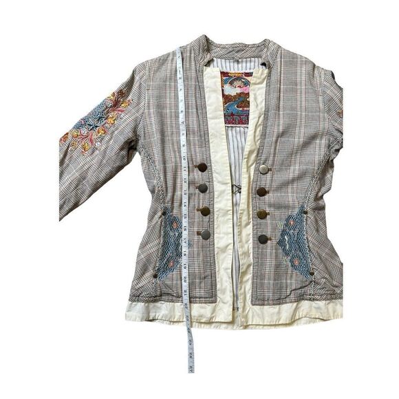 Johnny Was 2-10-5 Embroidered Plaid Blazer Size Small - Picture 12 of 13